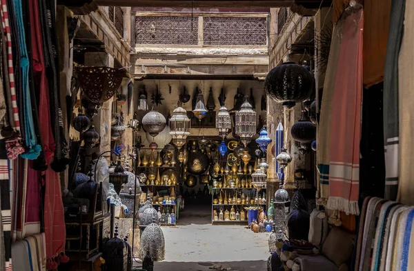 Geschäft Mit Traditionellen Marokkanischen Lampen Der Medina Von Marrakesch Marokko — Stockfoto