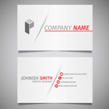 Modern yaratıcı basit kartvizit beyaz şablon vektörü
