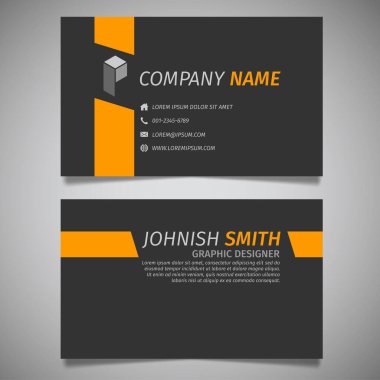 modern yaratıcı basit iş kartı siyah ve sarı şablon vektörü