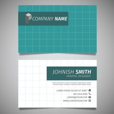 Klasik tablo yaratıcı basit kartvizit beyaz ve yeşil şablon vektörü