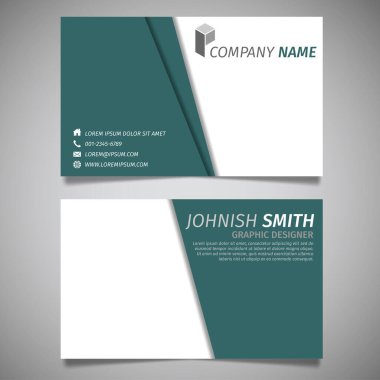 yaratıcı basit iş kartı beyaz ve yeşil şablon vektör tasarımı