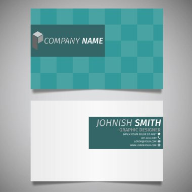 Klasik çizgi tablosu yaratıcı basit iş kartı beyaz ve yeşil şablon vektörü