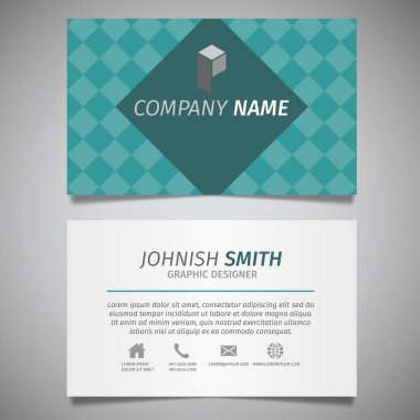Klasik tablo kare yaratıcı basit iş kartı beyaz ve yeşil şablon vektörü