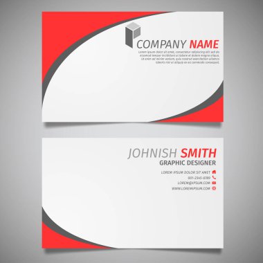 modern yaratıcı basit kartvizit beyaz ve kırmızı eğri vektör tasarımı