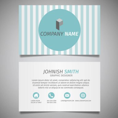 Modern yaratıcı kartvizit ve isim kartı, yatay basit temiz şablon vektör tasarımı, dikdörtgen boyutunda yerleşim.