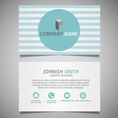 Modern yaratıcı kartvizit ve isim kartı, yatay basit temiz şablon vektör tasarımı, dikdörtgen boyutunda yerleşim.
