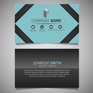 Modern yaratıcı kartvizit ve isim kartı, yatay basit temiz şablon vektör tasarımı, dikdörtgen boyutunda yerleşim.