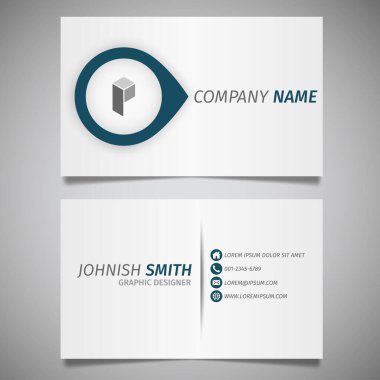 Modern yaratıcı kartvizit ve isim kartı, yatay basit temiz şablon vektör tasarımı, dikdörtgen boyutunda yerleşim.