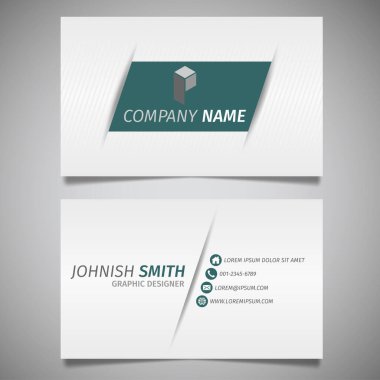 Modern yaratıcı kartvizit ve isim kartı, yatay basit temiz şablon vektör tasarımı, dikdörtgen boyutunda yerleşim.