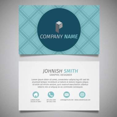 Modern yaratıcı kartvizit ve isim kartı, yatay basit temiz şablon vektör tasarımı, dikdörtgen boyutunda yerleşim.
