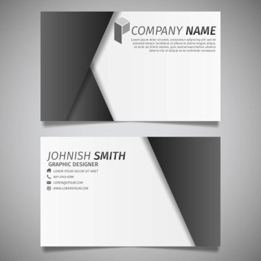 Modern yaratıcı kartvizit ve isim kartı, yatay basit temiz şablon vektör tasarımı, dikdörtgen boyutunda yerleşim.