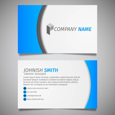 Modern yaratıcı kartvizit ve isim kartı, yatay basit temiz şablon vektör tasarımı, dikdörtgen boyutunda yerleşim.