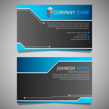 Modern yaratıcı kartvizit ve isim kartı, yatay basit temiz şablon vektör tasarımı, dikdörtgen boyutunda yerleşim.