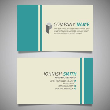 Modern yaratıcı kartvizit ve isim kartı, yatay basit temiz şablon vektör tasarımı, dikdörtgen boyutunda yerleşim.