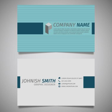 Modern yaratıcı kartvizit ve isim kartı, yatay basit temiz şablon vektör tasarımı, dikdörtgen boyutunda yerleşim.