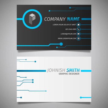 Modern yaratıcı kartvizit ve isim kartı, yatay basit temiz şablon vektör tasarımı, dikdörtgen boyutunda yerleşim.