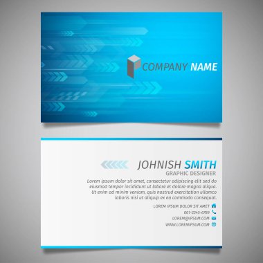Modern yaratıcı kartvizit ve isim kartı, yatay basit temiz şablon vektör tasarımı, dikdörtgen boyutunda yerleşim.
