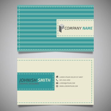 Modern yaratıcı kartvizit ve isim kartı, yatay basit temiz şablon vektör tasarımı, dikdörtgen boyutunda yerleşim.