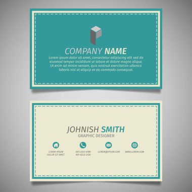 Modern yaratıcı kartvizit ve isim kartı, yatay basit temiz şablon vektör tasarımı, dikdörtgen boyutunda yerleşim.