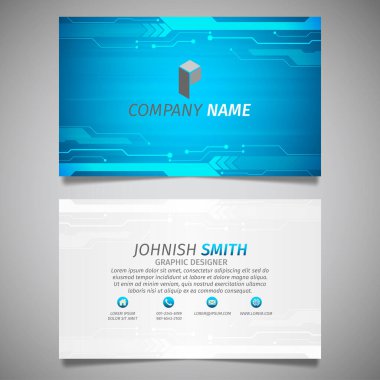 Modern yaratıcı kartvizit ve isim kartı, yatay basit temiz şablon vektör tasarımı, dikdörtgen boyutunda yerleşim.