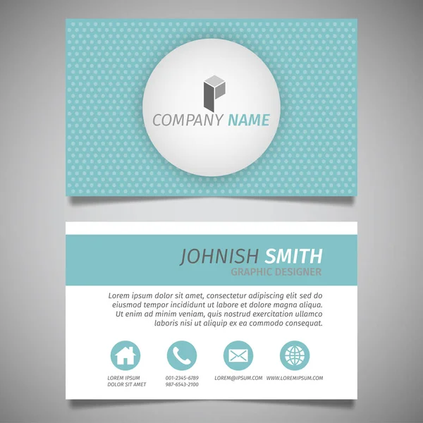 Klasik yaratıcı basit iş kartı beyaz ve mavi şablon vektörü