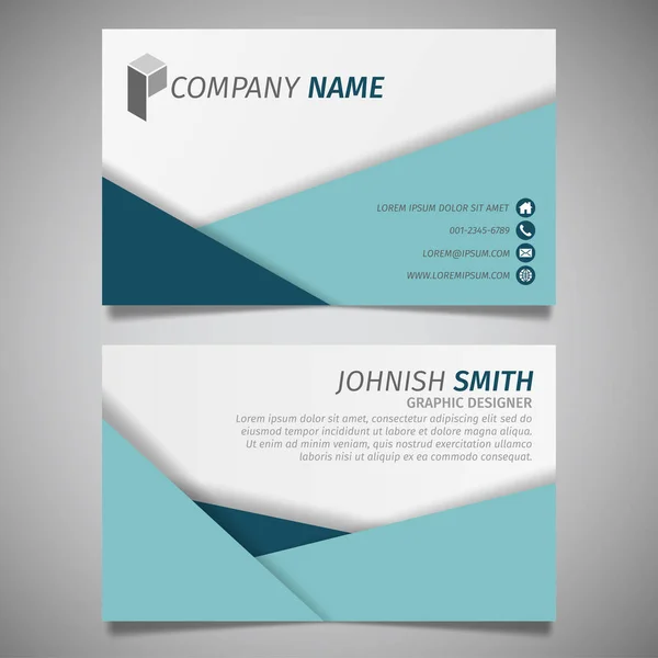 Modern Creative Business Card Name Card Horizontal Simple Clean Template — Stock Vector