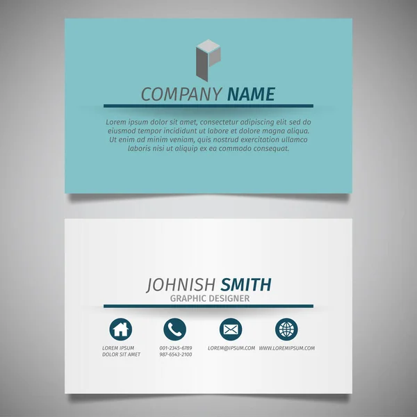 Modern Creative Business Card Name Card Horizontal Simple Clean Template — Stock Vector