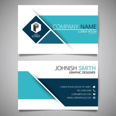 Modern yaratıcı kartvizit ve isim kartı, yatay basit temiz şablon vektör tasarımı, dikdörtgen boyutunda yerleşim.