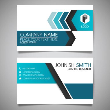 Modern yaratıcı kartvizit ve isim kartı, yatay basit temiz şablon vektör tasarımı, dikdörtgen boyutunda yerleşim.