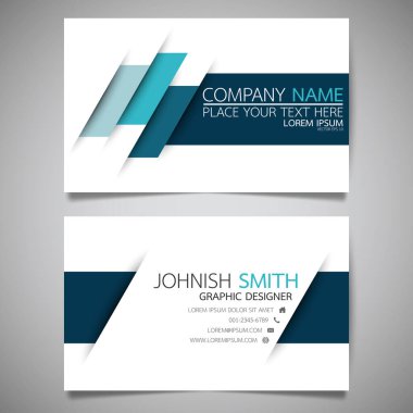 Modern yaratıcı kartvizit ve isim kartı, yatay basit temiz şablon vektör tasarımı, dikdörtgen boyutunda yerleşim.