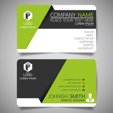 Modern yaratıcı kartvizit ve isim kartı, yatay basit temiz şablon vektör tasarımı, dikdörtgen boyutunda yerleşim.
