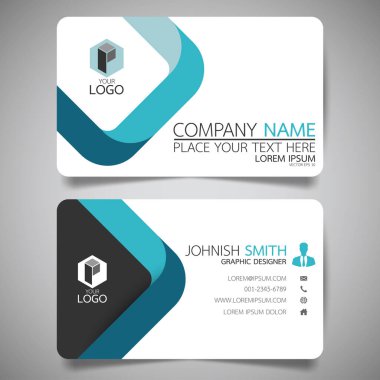 Modern yaratıcı kartvizit ve isim kartı, yatay basit temiz şablon vektör tasarımı, dikdörtgen boyutunda yerleşim.