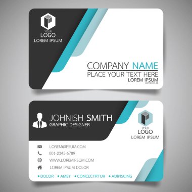 Modern yaratıcı kartvizit ve isim kartı, yatay basit temiz şablon vektör tasarımı, dikdörtgen boyutunda yerleşim.