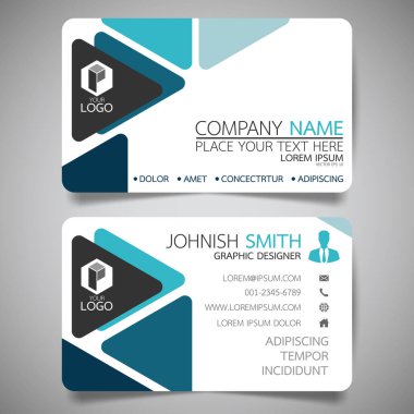 Modern yaratıcı kartvizit ve isim kartı, yatay basit temiz şablon vektör tasarımı, dikdörtgen boyutunda yerleşim.