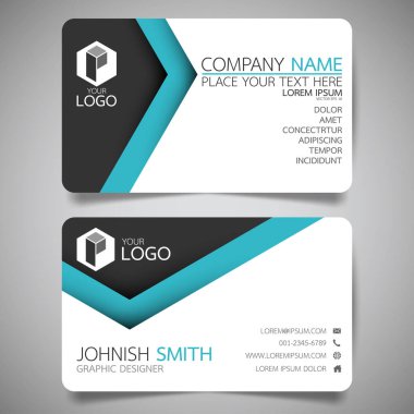 Modern yaratıcı kartvizit ve isim kartı, yatay basit temiz şablon vektör tasarımı, dikdörtgen boyutunda yerleşim.