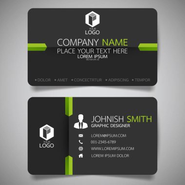 Modern yaratıcı kartvizit ve isim kartı, yatay basit temiz şablon vektör tasarımı, dikdörtgen boyutunda yerleşim.