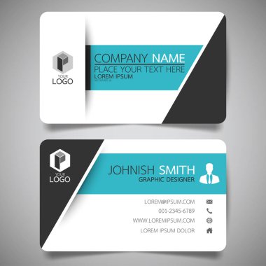 Modern yaratıcı kartvizit ve isim kartı, yatay basit temiz şablon vektör tasarımı, dikdörtgen boyutunda yerleşim.