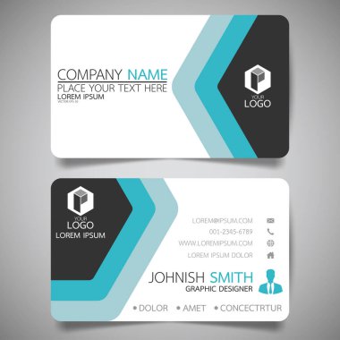Modern yaratıcı kartvizit ve isim kartı, yatay basit temiz şablon vektör tasarımı, dikdörtgen boyutunda yerleşim.