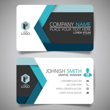 Modern yaratıcı kartvizit ve isim kartı, yatay basit temiz şablon vektör tasarımı, dikdörtgen boyutunda yerleşim.