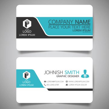 Modern yaratıcı kartvizit ve isim kartı, yatay basit temiz şablon vektör tasarımı, dikdörtgen boyutunda yerleşim.