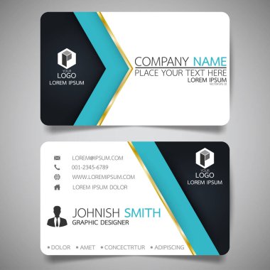 Modern yaratıcı kartvizit ve isim kartı, yatay basit temiz şablon vektör tasarımı, dikdörtgen boyutunda yerleşim.