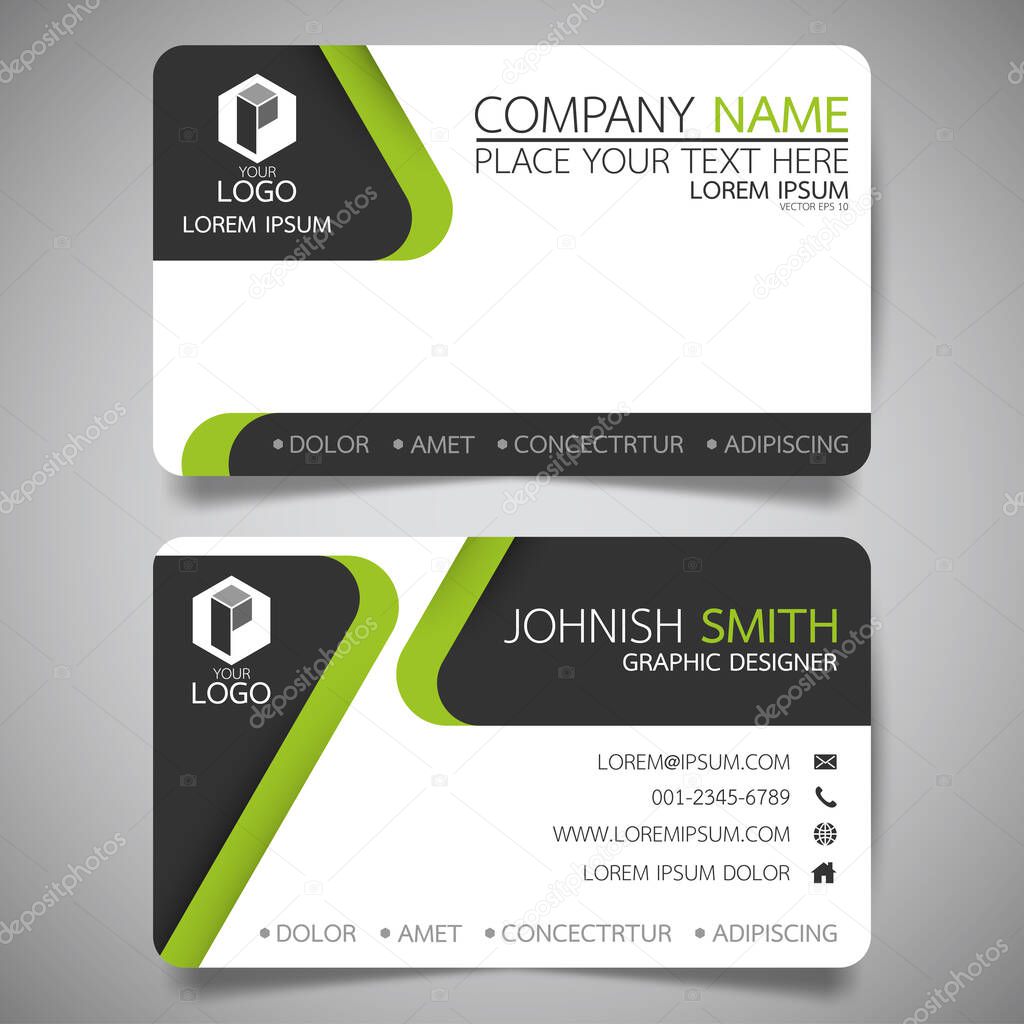 Modern creative business card and name card, horizontal simple clean template vector design, layout in rectangle size.
