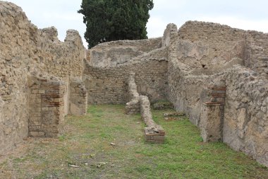 Pompei, scavi della citt ricoperta di lava nell 'eruzione del 79 d.C. Gli scavi hanno riportato alla luce intere abitazioni con suppellettili ancora intatte e splendidi affreschi