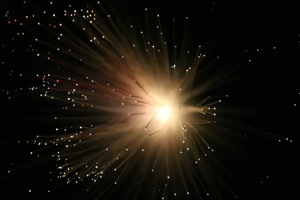 Волоконно Оптическая Лампа Производит Наводящие Эффекты Освещения — стоковое фото