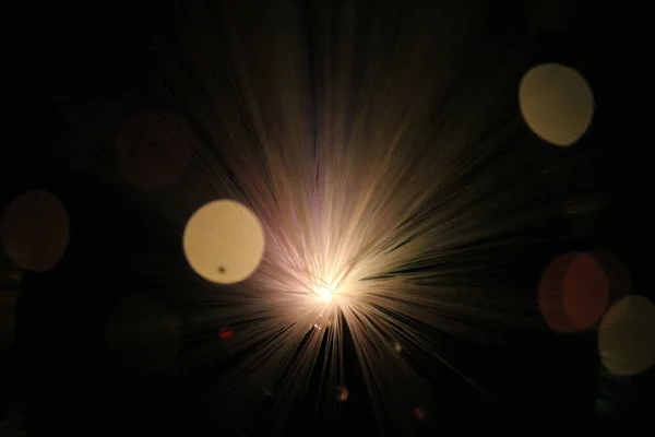 Волоконно Оптична Лампа Виробляє Ефекти Освітлення — стокове фото