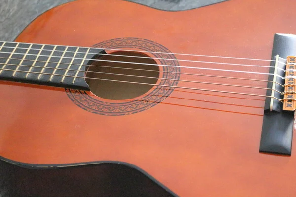 Classical Guitar Close Guitar Closeup Details — Stock Photo, Image