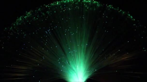 Lampă Fibră Optică Care Rotește Creează Efecte Spectaculoase Iluminare — Videoclip de stoc