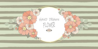 Eski tarz çiçekler, davetiyeler, kartlar, etiketler, indirim kartları, satışlar, kağıt ve kumaş üzerine baskı için çiçek çerçevesi olarak kullanılabilir.