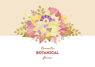 Hassas pastel çiçekler pembe, sarı, mor. Şablonlar davetiyeler, kartlar, çıkartmalar, indirim kartları, satışlar, kağıt ve kumaş üzerine baskı için çiçek çerçeveleri olarak kullanılabilir.