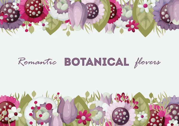 Beaux Cadres Floraux Pour Les Cartes Vœux Invitation Joyeux Anniversaire — Image vectorielle